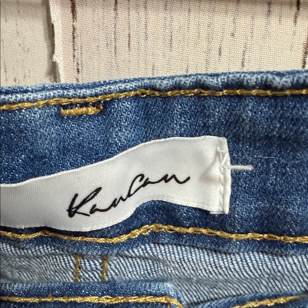 KanCan Classic Blue Jean Shorts Size Large 3" Inseam - Picture 3 of 7